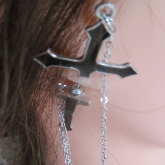 nwot Gothic CROSS Sword Two Piece Earring (K290) - Picture 1 of 5